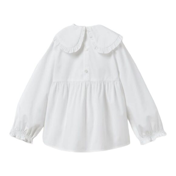 ZARA Kids | White | PLAIN BIB COLLAR SHIRT - Picture 2 of 6